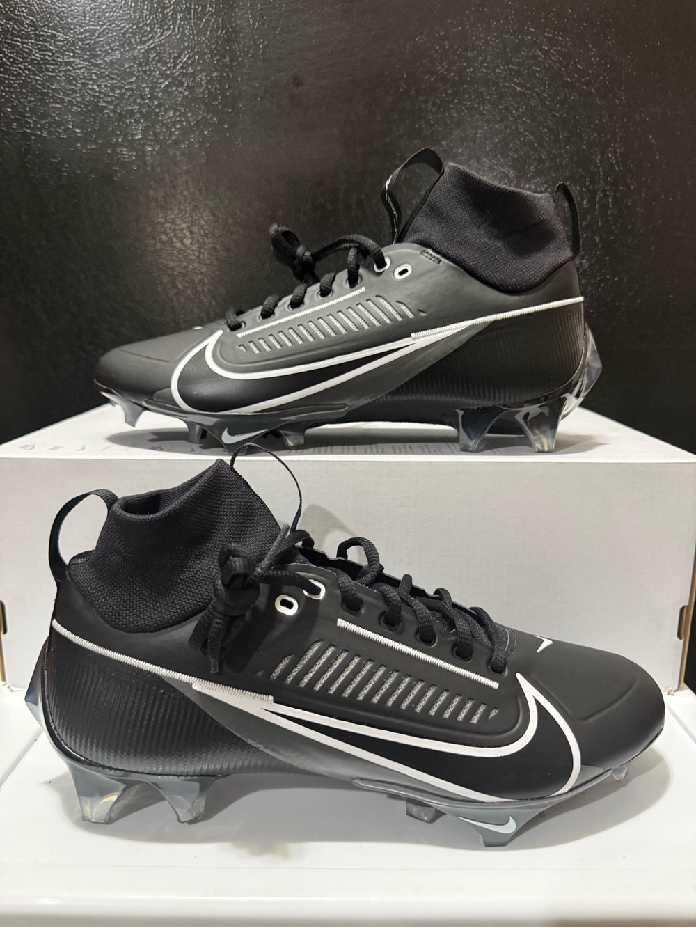 Nike Vapor Edge Pro 360 2 Black White Football Cleats DA5456-010 Men' Size 8.5
